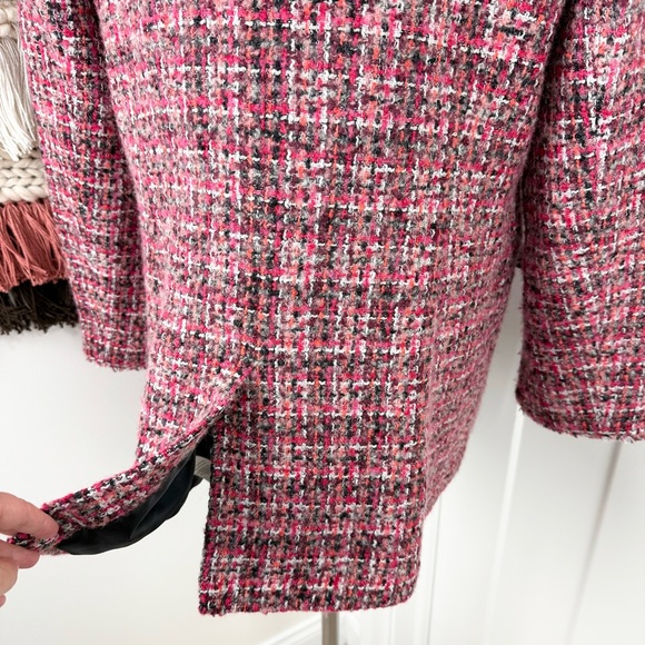 Talbots Pinewood Tweed Coat Jacket pink Sz 10 - Picture 7 of 11
